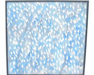 Harold McDonald Oil on Canvas, "Shattter" in Blue and White, dtd 1962