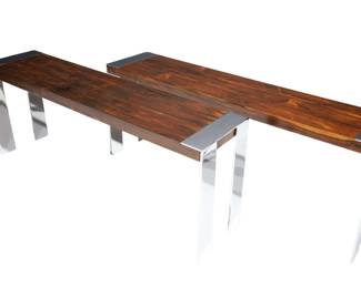 Flair Rosewood and Chrome Sofa Tables