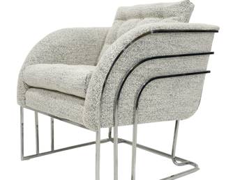 Milo Baughman style Lounge Chair in Boucle'