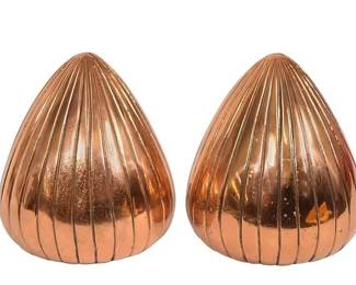 Ben Seibel "Clam" Bookends in a Copper Finish