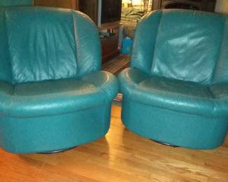 Leather chairs swivel and glide 
