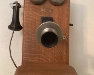 Antique Western Electric Magneto Mounted Wall Phone