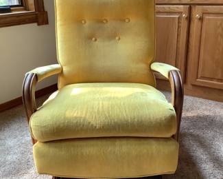 Yellow Velour Rocking Chair