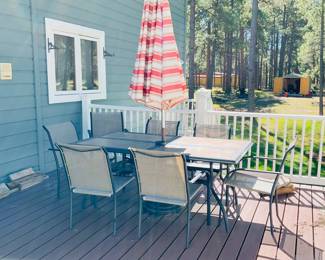 Patio Table with Umbrella & Chairs