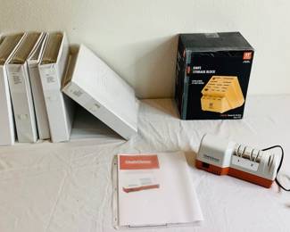 Zwilling Knife Storage Block, Chef's Choice Diamond Hone & Cookbooks