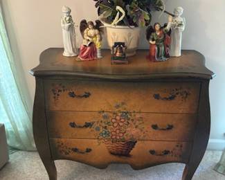 Bombay style, three drawer chest, use as linen, placemats, or napkin keeper. 