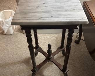 Marble top mahogany stand, can be used for plants, or display special items.