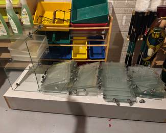 Display Cases, lots of glass shelves