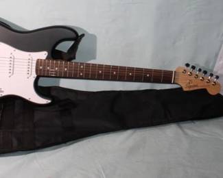Fender Electric Guitar w/ Amp & Stand 