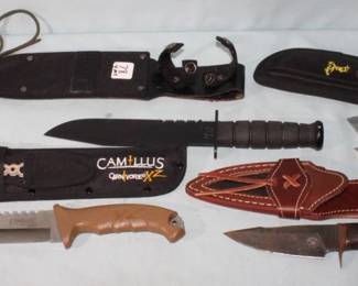 4pcs Tactical Knives k-Bar Camillus Elk-Ridge 