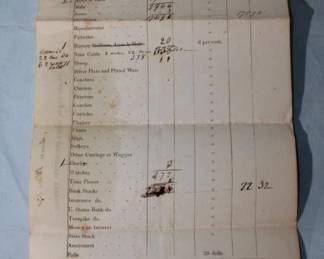 Amasa Wade ca 1827 from Winchester, MA Tax Bill from Estate   