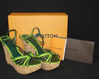 Louis Vuitton Summertime Cork Wedge Sandals 5" heel size 41-US 10.5