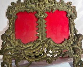 Victorian Brass Double Frame Vintage