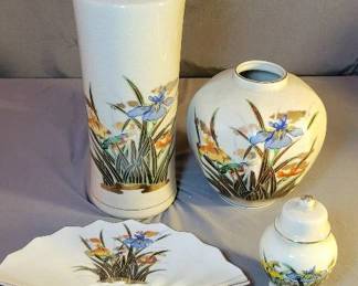 Toyo Japan Kingfisher Iris Porcelain Vases And More