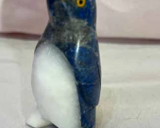 Penguin Made Of Lapis, Miniture Vintage