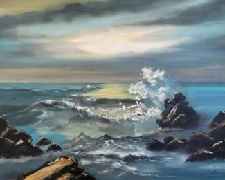 Seascape Signed By Artist, Oil On Canvas