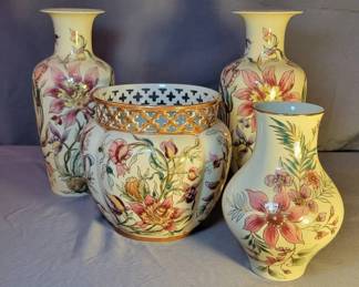 Zsolnay Hungary Vintage Porcelain Vase Collection