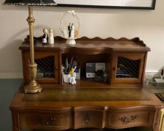 Wood desk with leather top.-$125