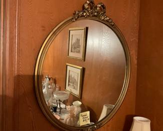 Round Gold Mirror-$95