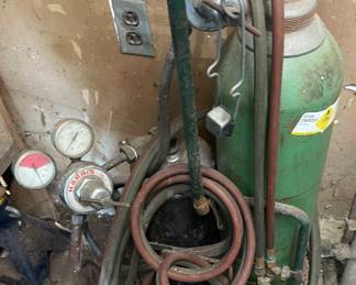 Small Welding Tanks with accessories on metal cart