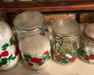 Vintage Carson Strawberry Glass Containers