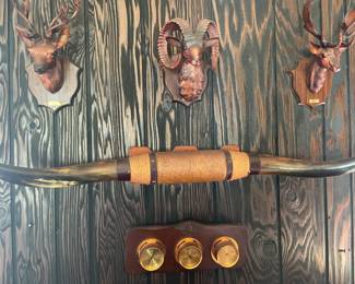 Some Vintage Plastic Taxidermy & Longhorn Steer Horns