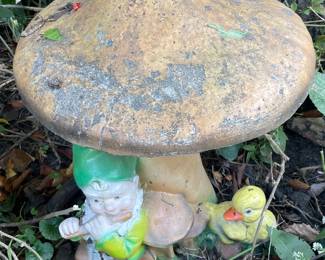 Cement Mushroom & Gnome