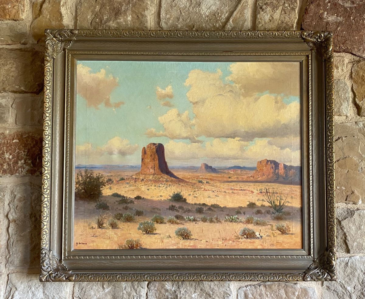 Porfirio Salinas, original desert oil painting
29 1/2“ x 24 1/2” canvas
Conditional issue
