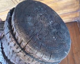 bottom primitive wooden pitcher