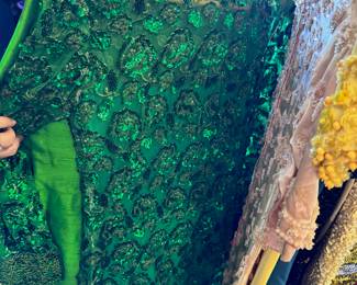 Vintage women's beaded and sequined dresses, tops and jackets