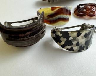 Vintage acrylic hair clips 