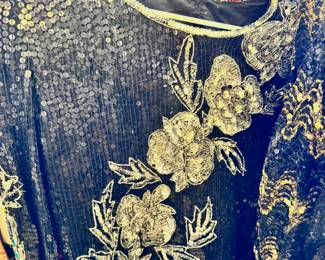 Vintage women's beaded and sequined dresses, tops and jackets