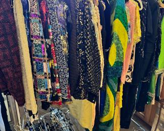Vintage women's beaded and sequined dresses, tops and jackets