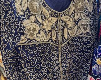 Vintage women's beaded and sequined dresses, tops and jackets