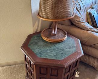 Side table, bamboo lamp