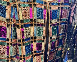 Vintage women's beaded and sequined dresses, tops and jackets