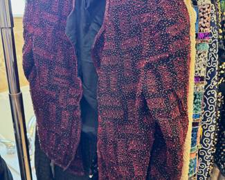 Vintage women's beaded and sequined dresses, tops and jackets