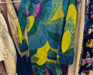Vintage women's beaded and sequined dresses, tops and jackets