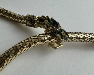 Whiting and Davis dragon biting tail belt