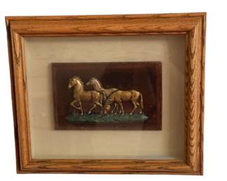 Copper imprint of horses