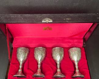 Sterling silver cordial glasses
