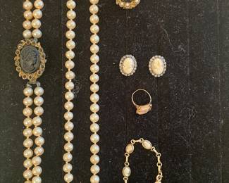 Vintage cameo jewelry collection