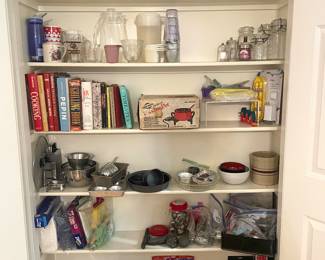 Vintage Ball mason jars, West Bend fondue pot, vtg cookbooks, baking supplies & more