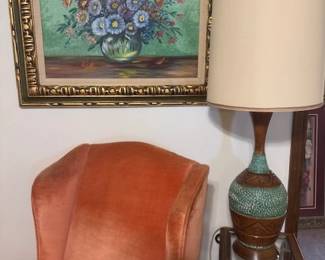 Vintage Lamps - what a great Brown & Jade Green Lamp.