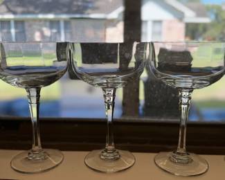 Heavy Antique Crystal Champagne Glass Set