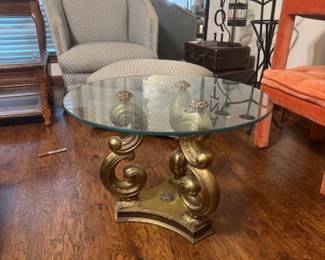 Art Deco Glass circular small table