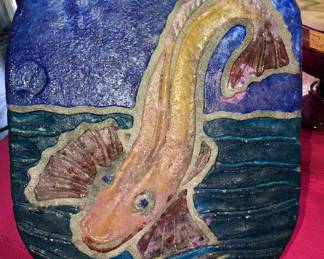 Art glass fish plaque