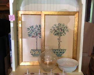 Shabby chic cabinet (shelves are stored in bottom cabinet)