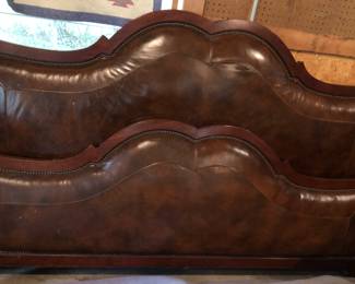 Leather king size bed