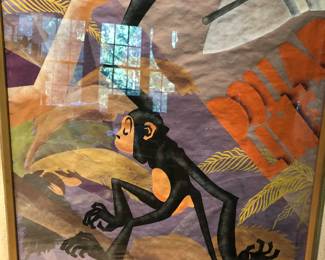 Leroy Flint painting of a monkey The Dollar Line